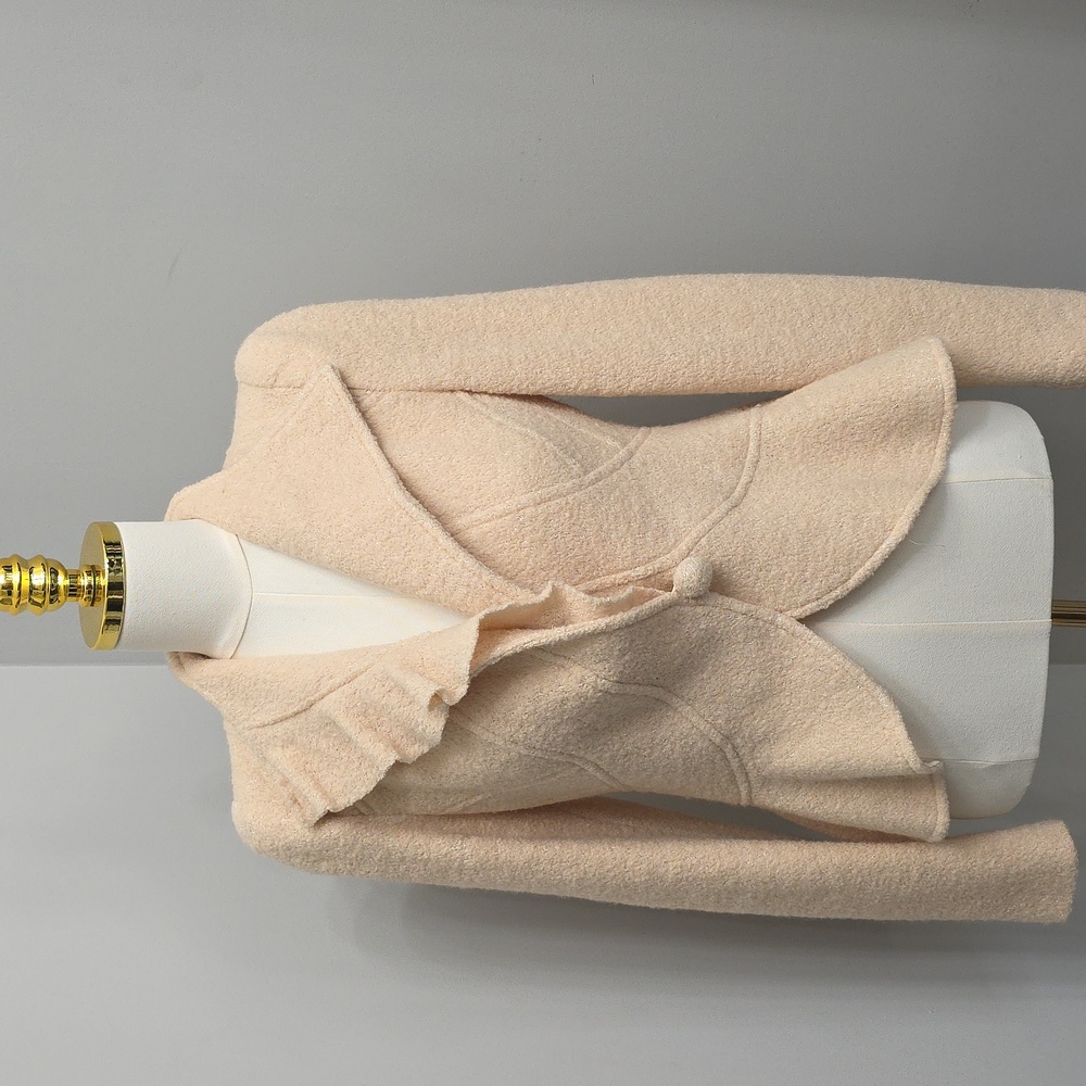 Vintage Y2K Nanette Lepore Cream Ruffled Blazer - Picture 7 of 8